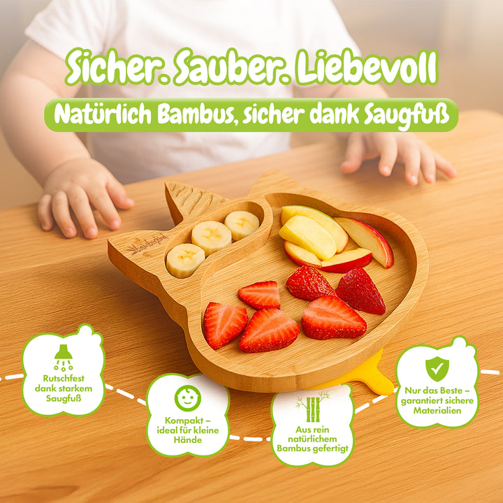 bambuskind® Kinderteller mit Saugnapf – Unicorn Design